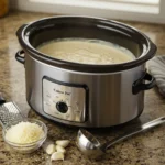 Alfredo Sauce in Slow Cooker creamy and ready to serve