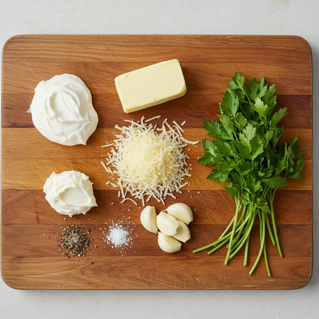 Alfredo Sauce in Slow Cooker ingredients setup