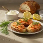 Canned salmon sandwiches recipe served on sourdough