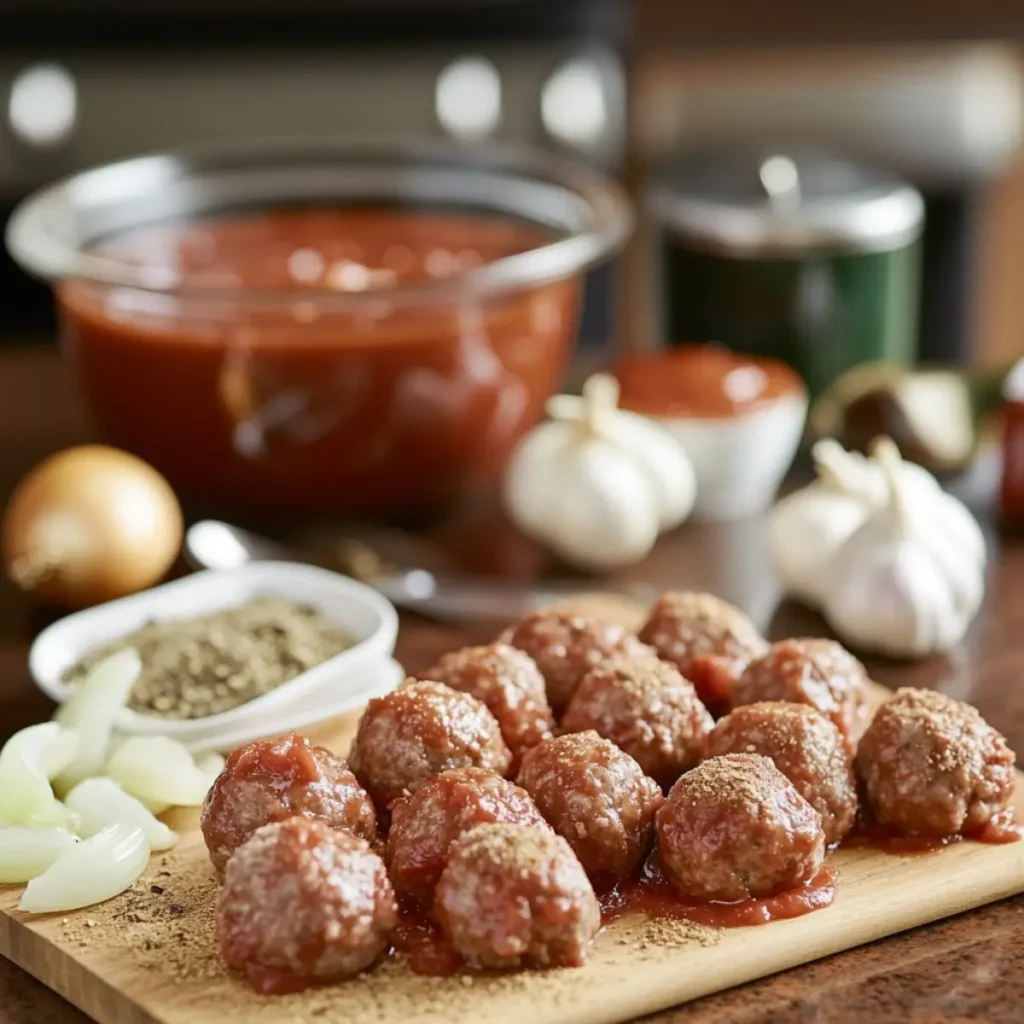 ingredients for frozen meatballs in crockpot