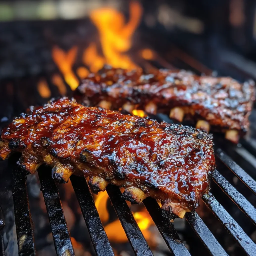 BBQ ribs on grill for Knorr rib sandwich recipe