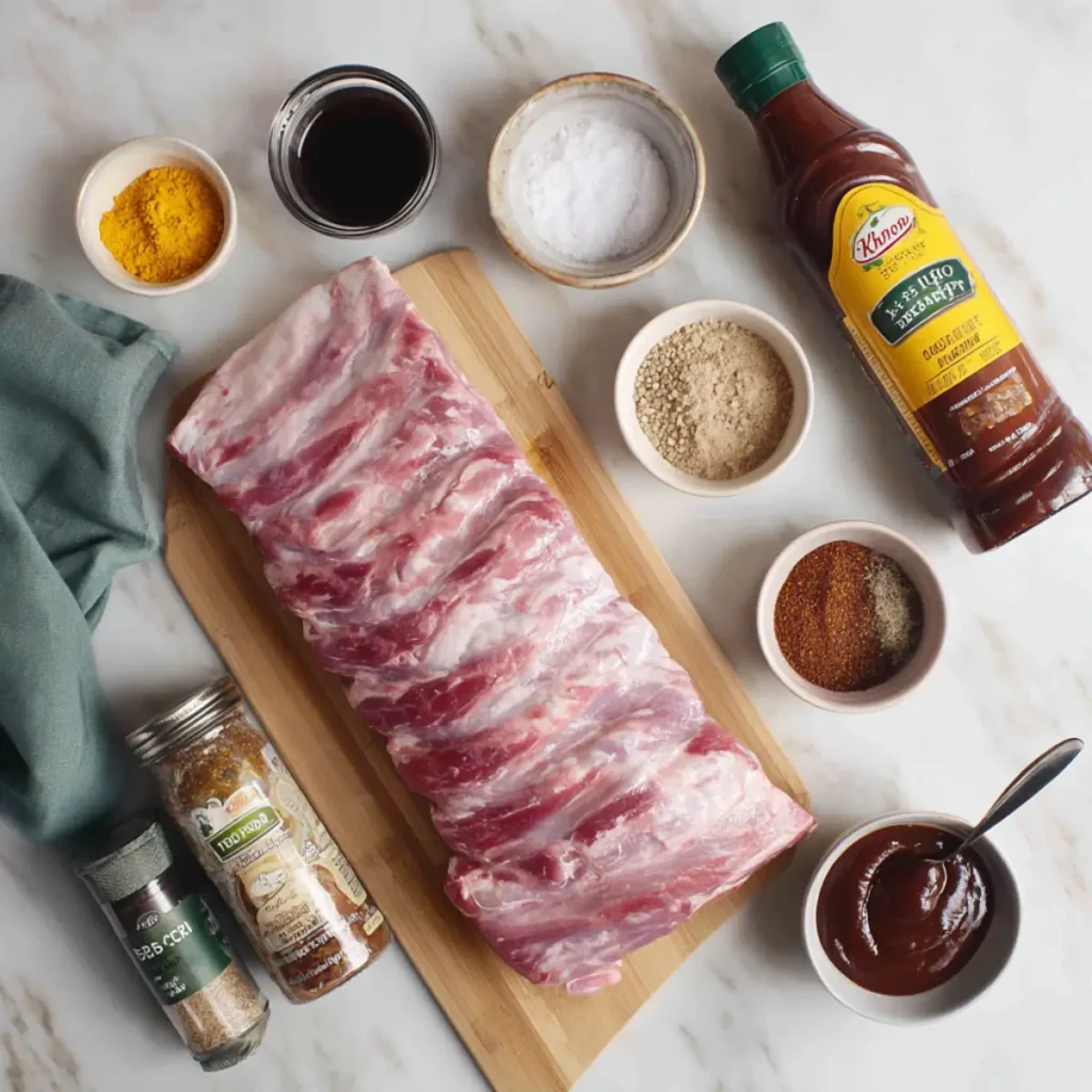 Ingredients for Knorr rib sandwich recipe laid out
