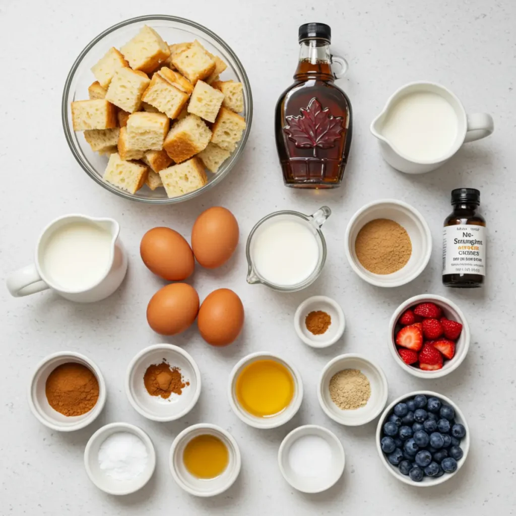 Ingredients for French Toast Muffin Cups recipe