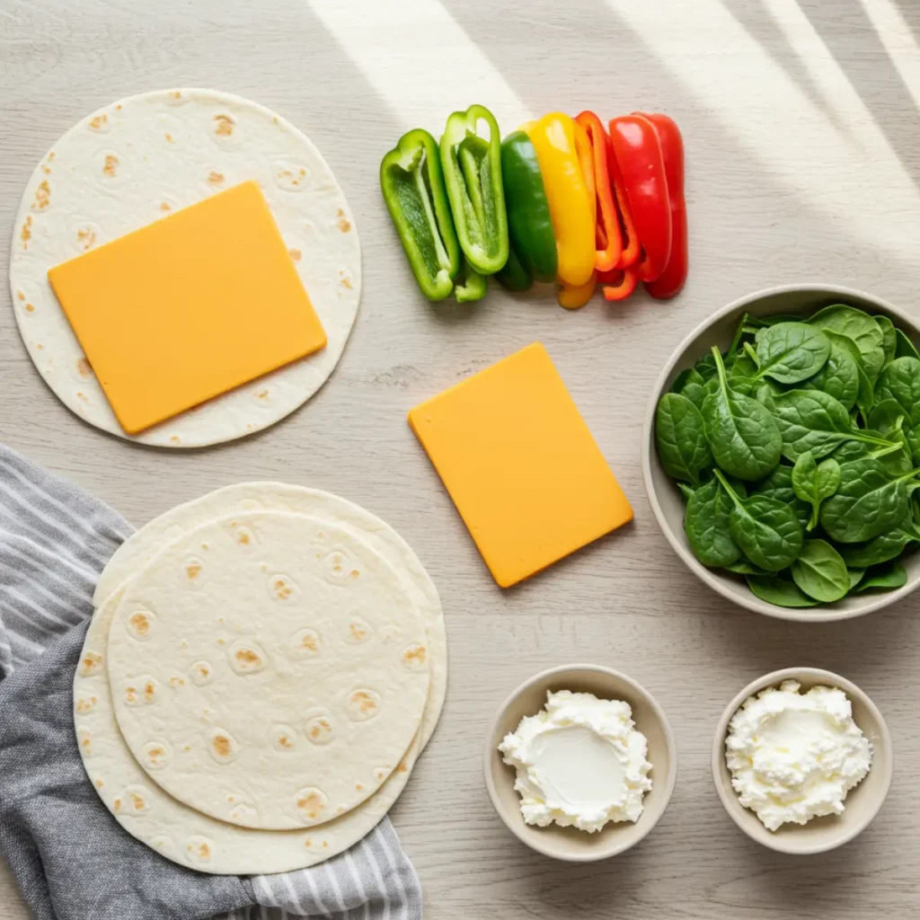 Ingredients for Turkey Cheddar Lunch Roll Ups