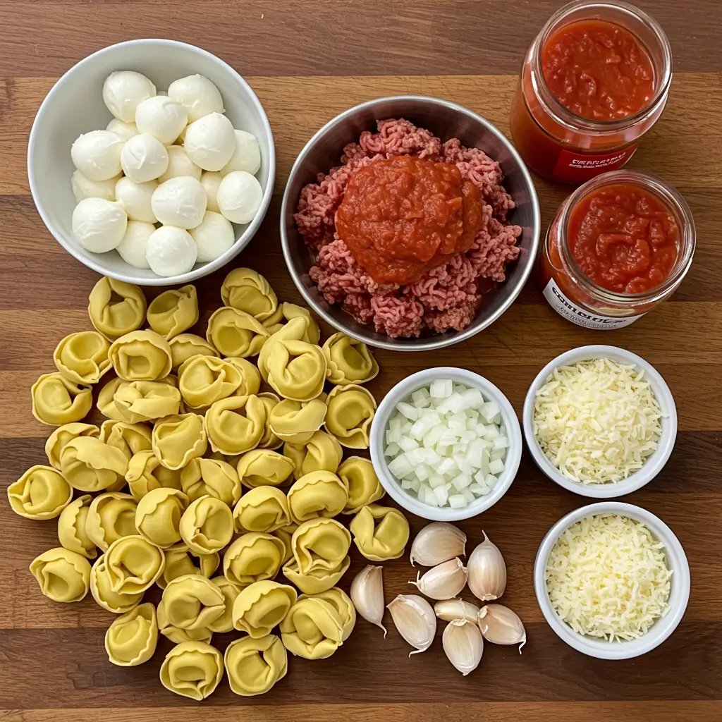 baked tortellini with meat sauce ingredients