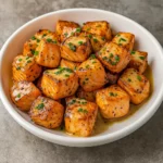 bang bang salmon bites bowls recipe with crispy salmon and sauce