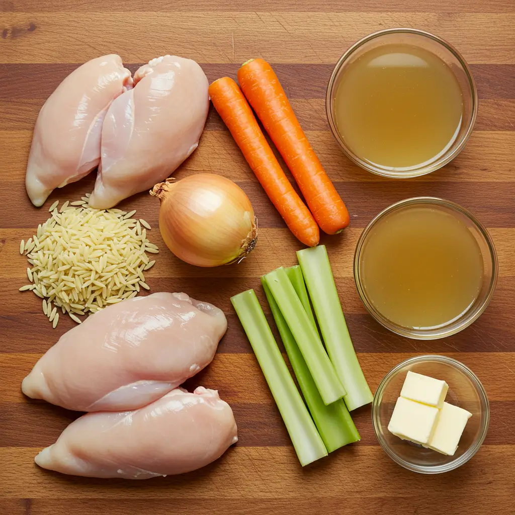 creamy-chicken-pot-pie-orzo-ingredients