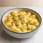 Creamy Crack Chicken Gnocchi served in a bowl with bacon and cheddar