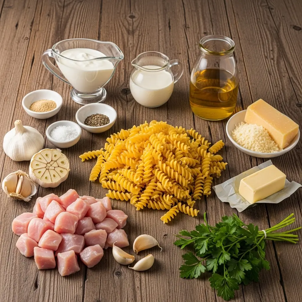 creamy garlic parmesan chicken pasta ingredients