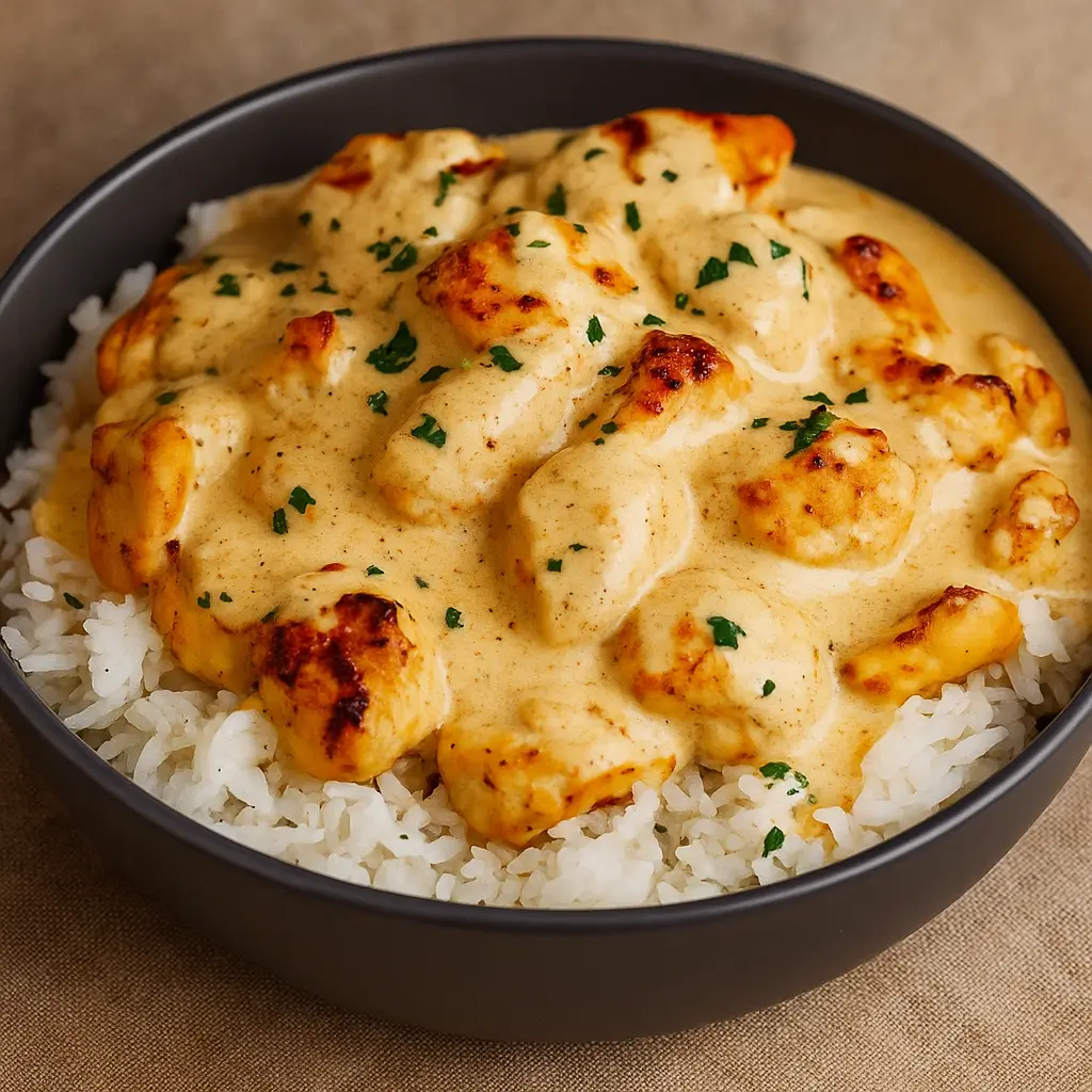creamy smothered chicken and rice skillet dinner