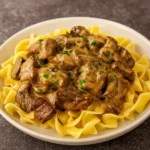 Crock Pot Beef Stroganoff Recipe with Egg Noodles
