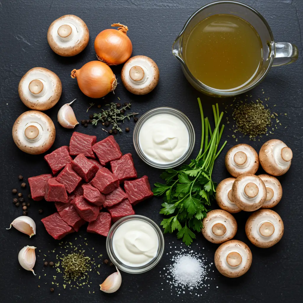 Crock Pot Beef Stroganoff Recipe Ingredients