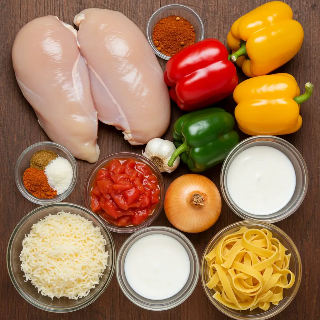 Crock Pot Creamy Cajun Chicken Pasta ingredients