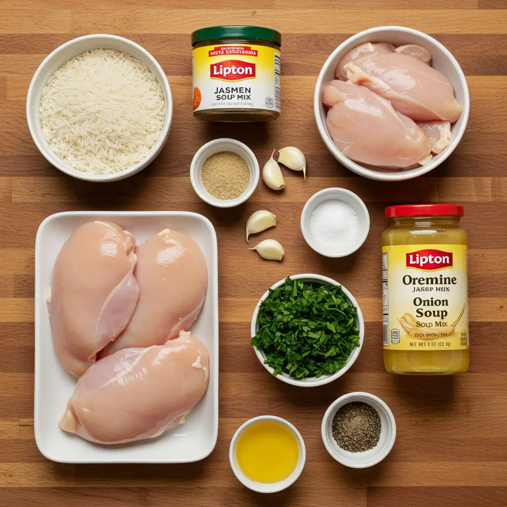 crock pot no peek chicken with rice ingredients