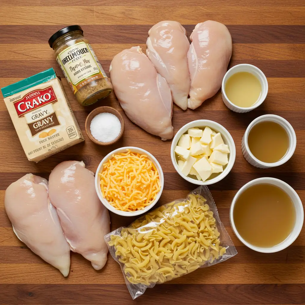 Ingredients for Good Gravy Crock Pot Chicken Noodles