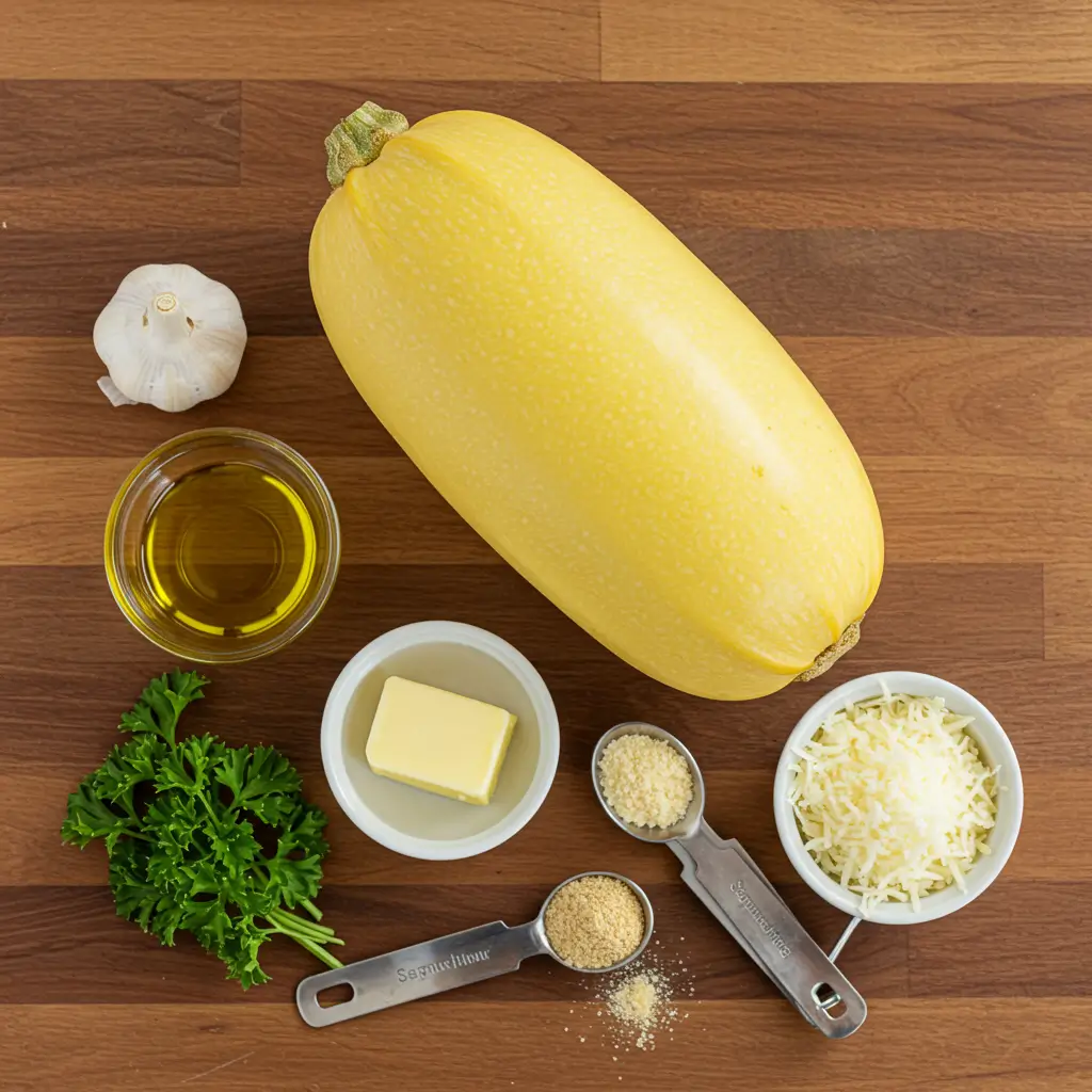 Ingredients for Healthy Garlic Parmesan Spaghetti Squash recipe