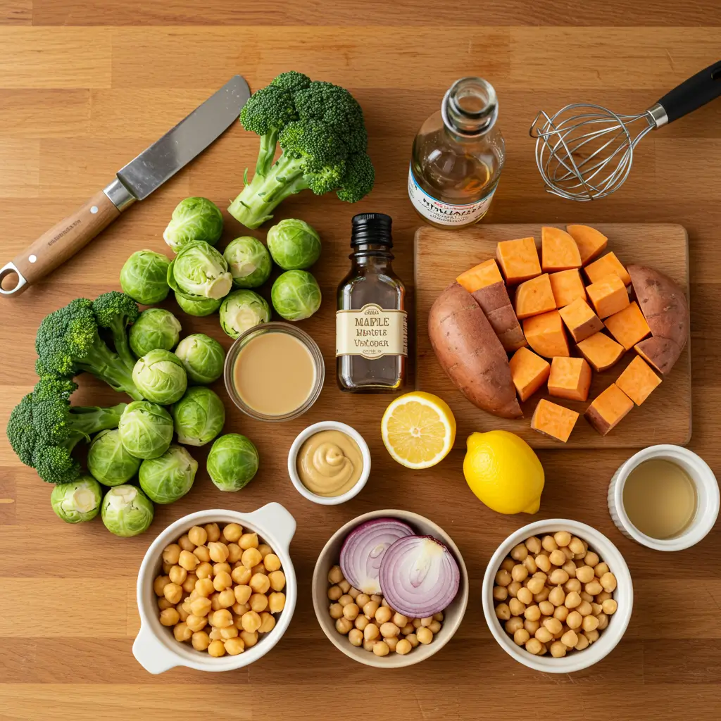 roasted-veggie-chickpea-bowls-ingredients