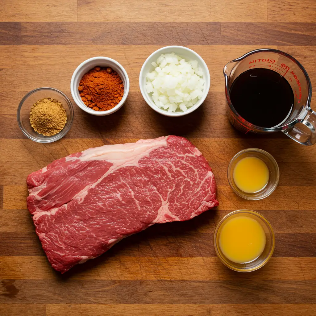 Ingredients for Slow Cooked Chuck Roast Tacos
