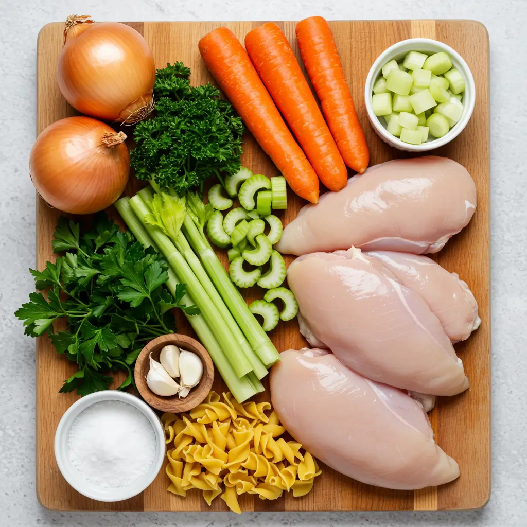 Ingredients for Slow Cooker Chicken Noodle Soup