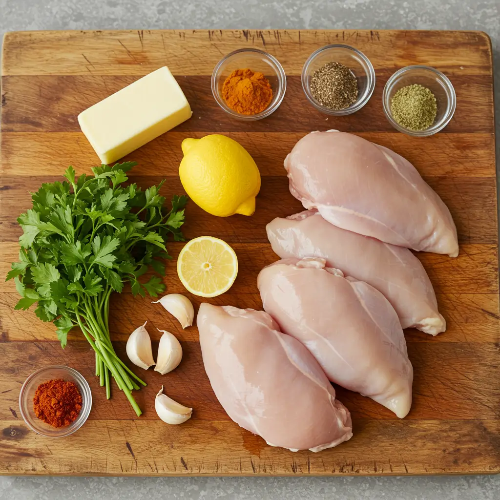 Ingredients for Slow Cooker Garlic Butter Chicken recipe