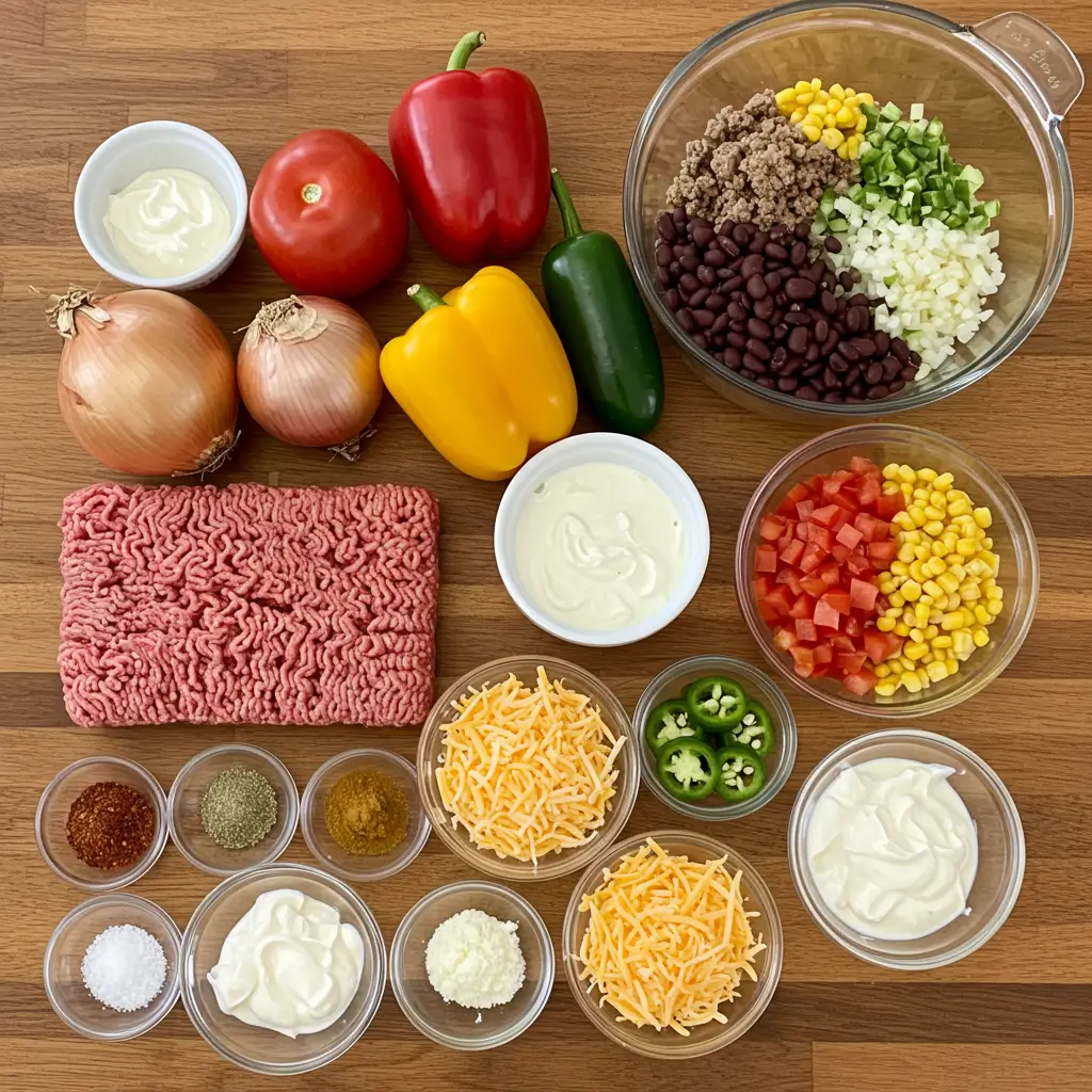 Ingredients for Slow Cooker Nacho Soup