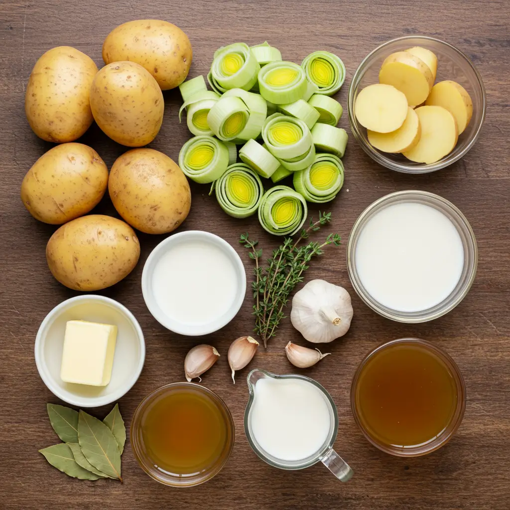 Ingredients for Slow Cooker Potato Leek Soup