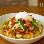 Slow Cooker Smothered Fritos Taco Bowls with toppings