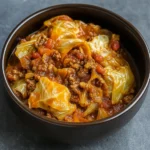 Slow Cooker Unstuffed Cabbage Rolls in a bowl