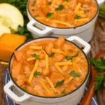 White Cheddar Apple Chicken Chili in a cozy fall kitchen