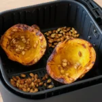 Air Fryer Acorn Squash served sweet and savory