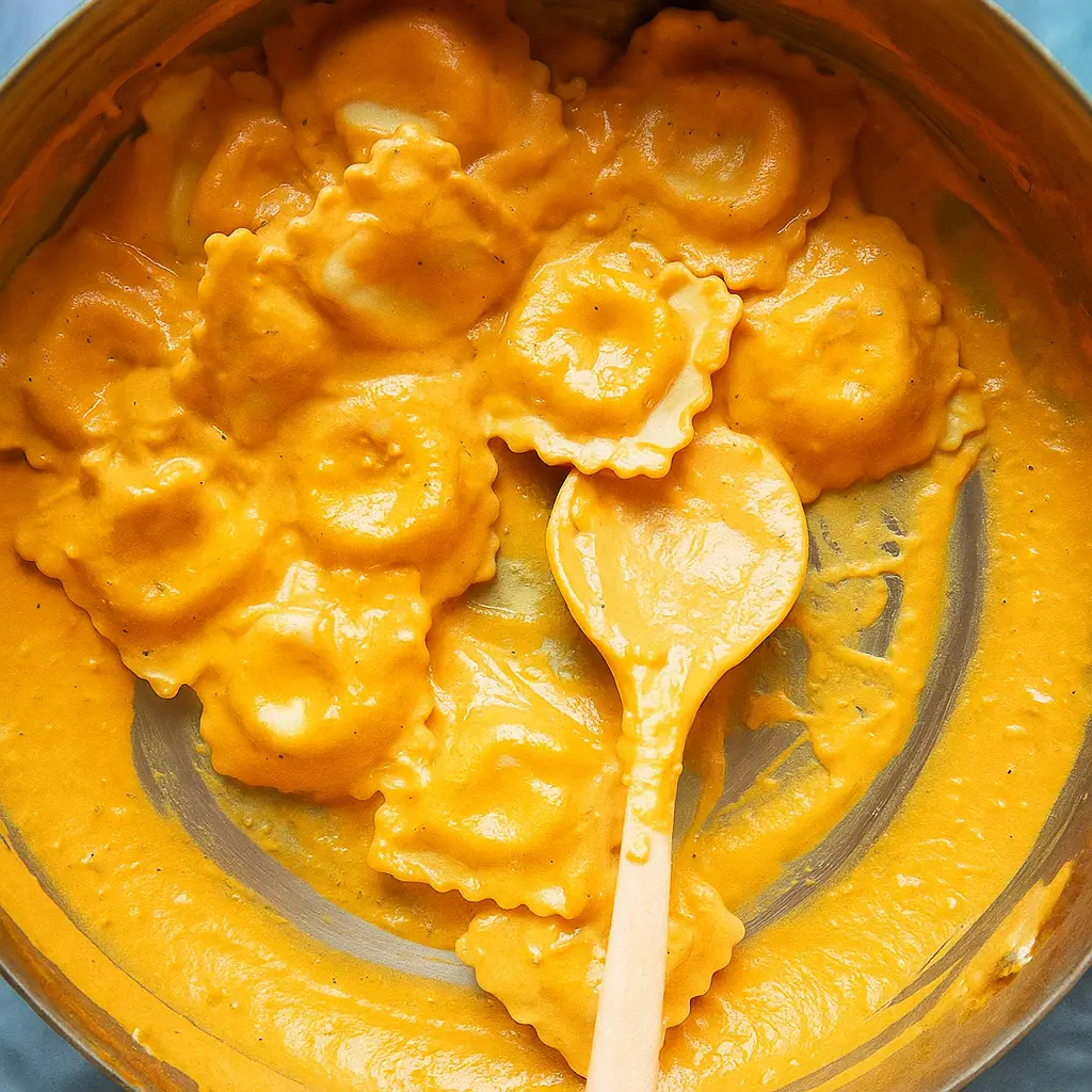 creamy pumpkin ravioli fall dinner recipe
