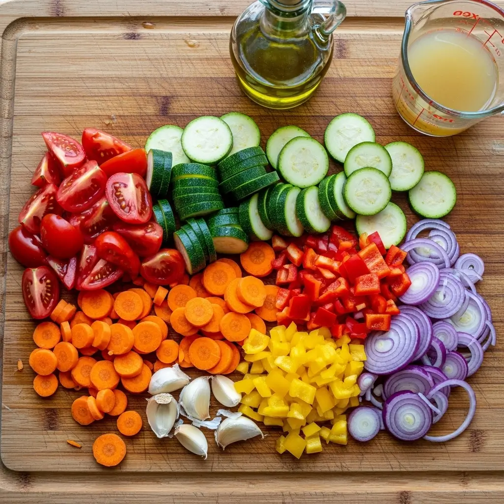 Fresh vegetables for creamy roasted veggie soup