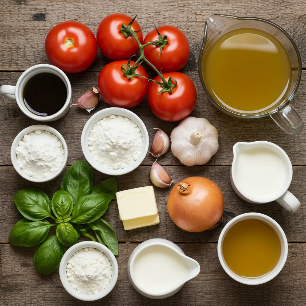 Ingredients for Homemade Tomato Soup Recipe