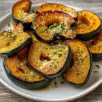 Parmesan Herb Roasted Acorn Squash on fall platter