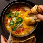 hai Coconut Pumpkin Soup in bowl with garnishes