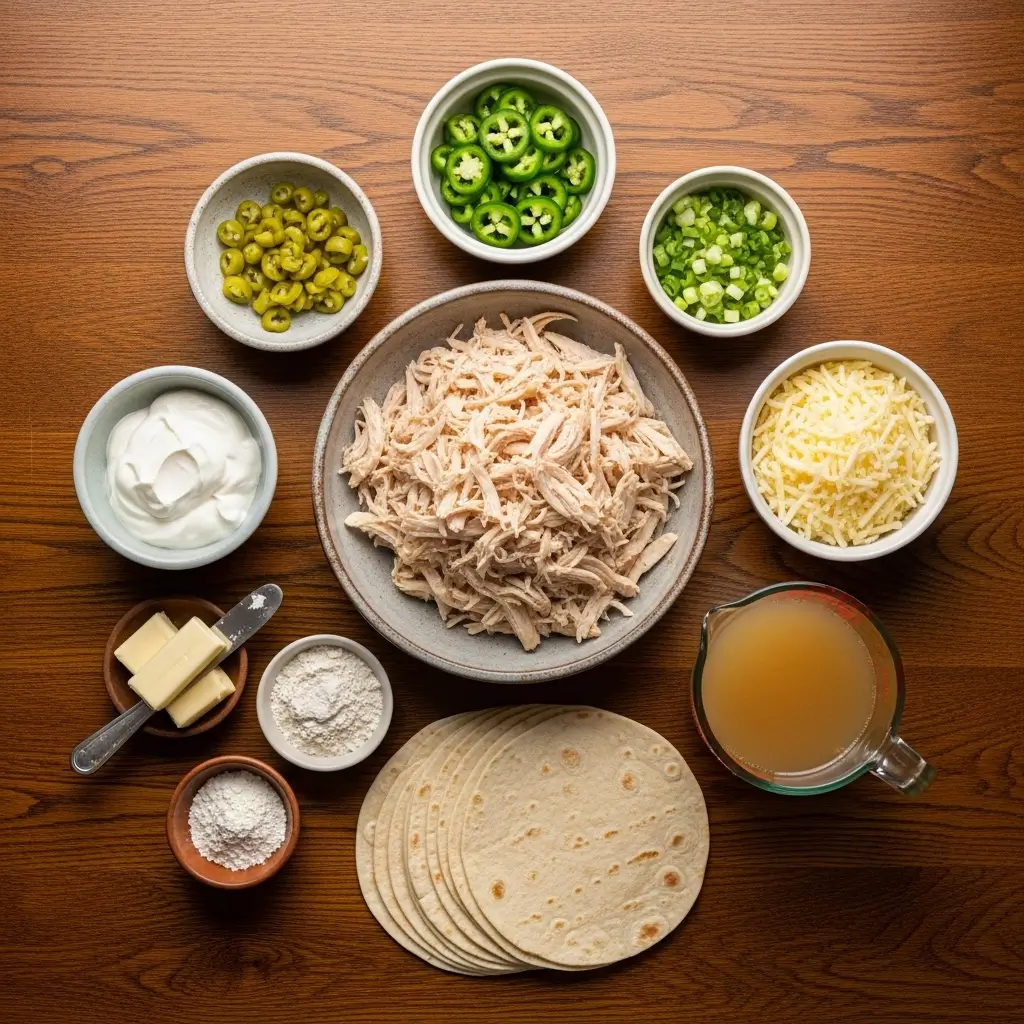 Ingredients for White Chicken Enchiladas Recipe